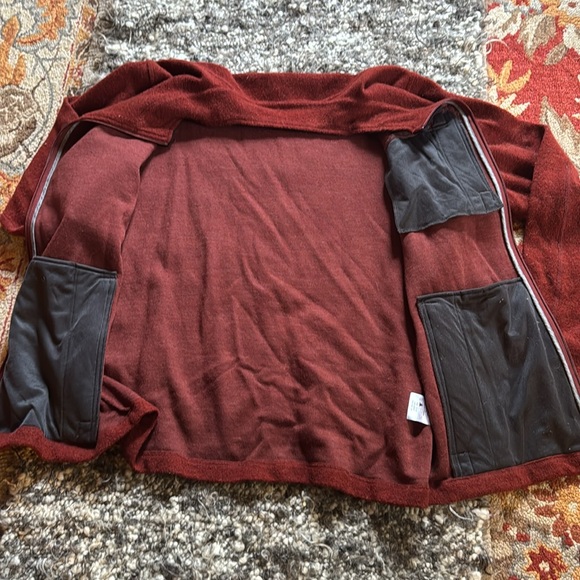 Ibex Scout Jura Merino Wool Bucle Jacket full zip sweater beautiful red brick XL - Picture 5 of 12